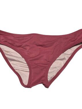 Shade & Shore Ruched Bikini Bottom Size L Red Swimwear Swimsuit Beach Pool New
